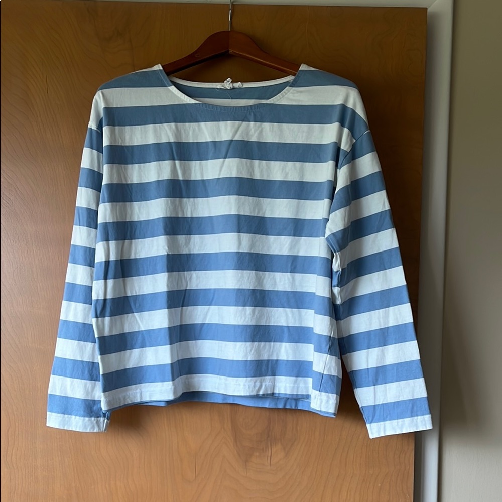 Maurices Blue and White Striped Long Sleeve Tee